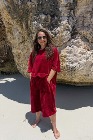 Towel poncho - Red