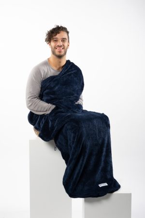 cozy fleece blanket blue